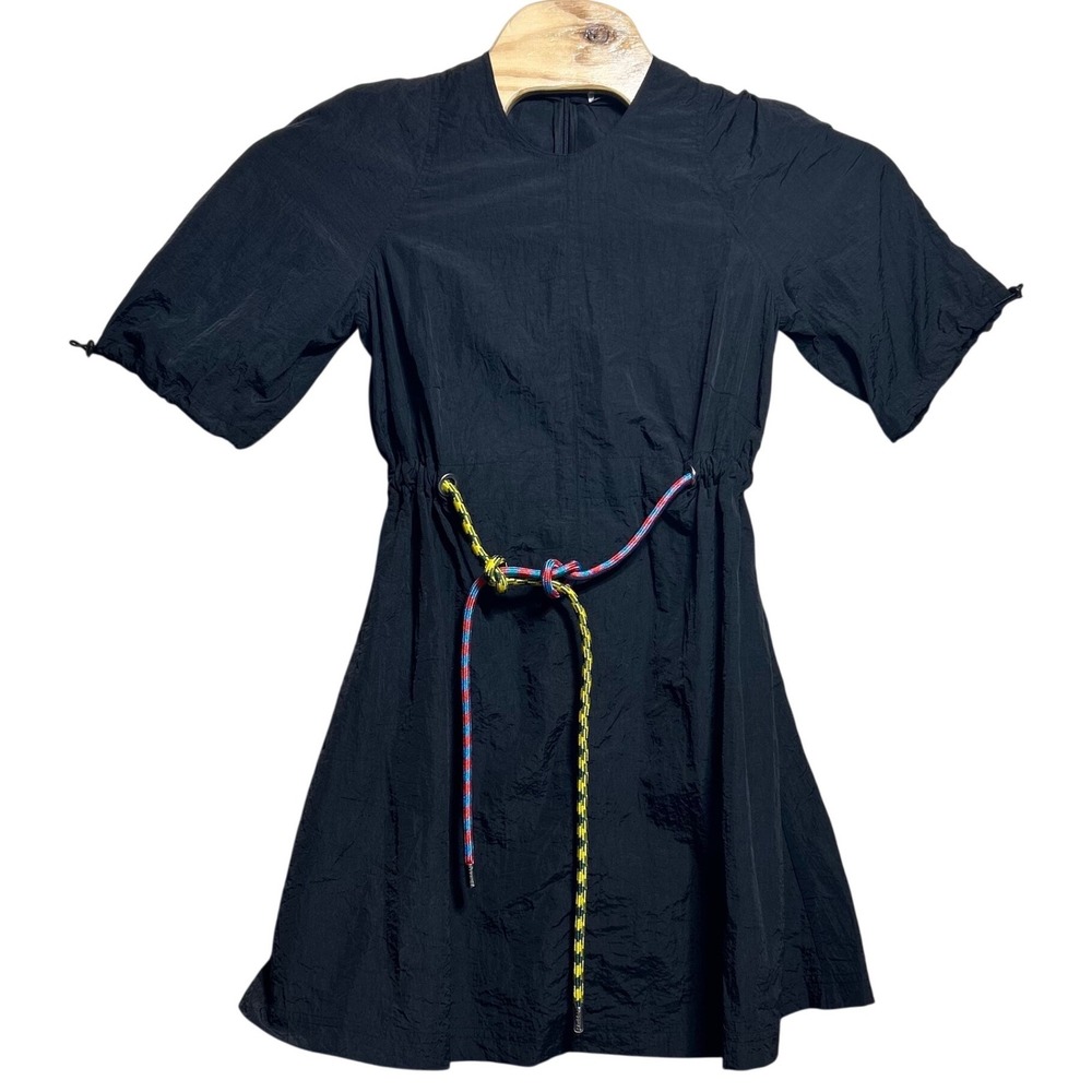 Proenza Schouler PSWL Black Nylon Rope Belt Mini Dress XS